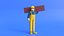 Personnage de dessin animé de constructeur minimal