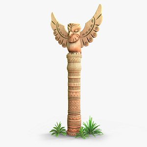 Stylized Wood Totem 5 model