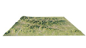 3D model Slovenian lands - hilly large scale landscape