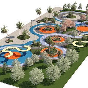 City Promenade and Outdoor Recreational Plaza 3D model