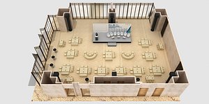 meeting stage seating arrangement 3D model