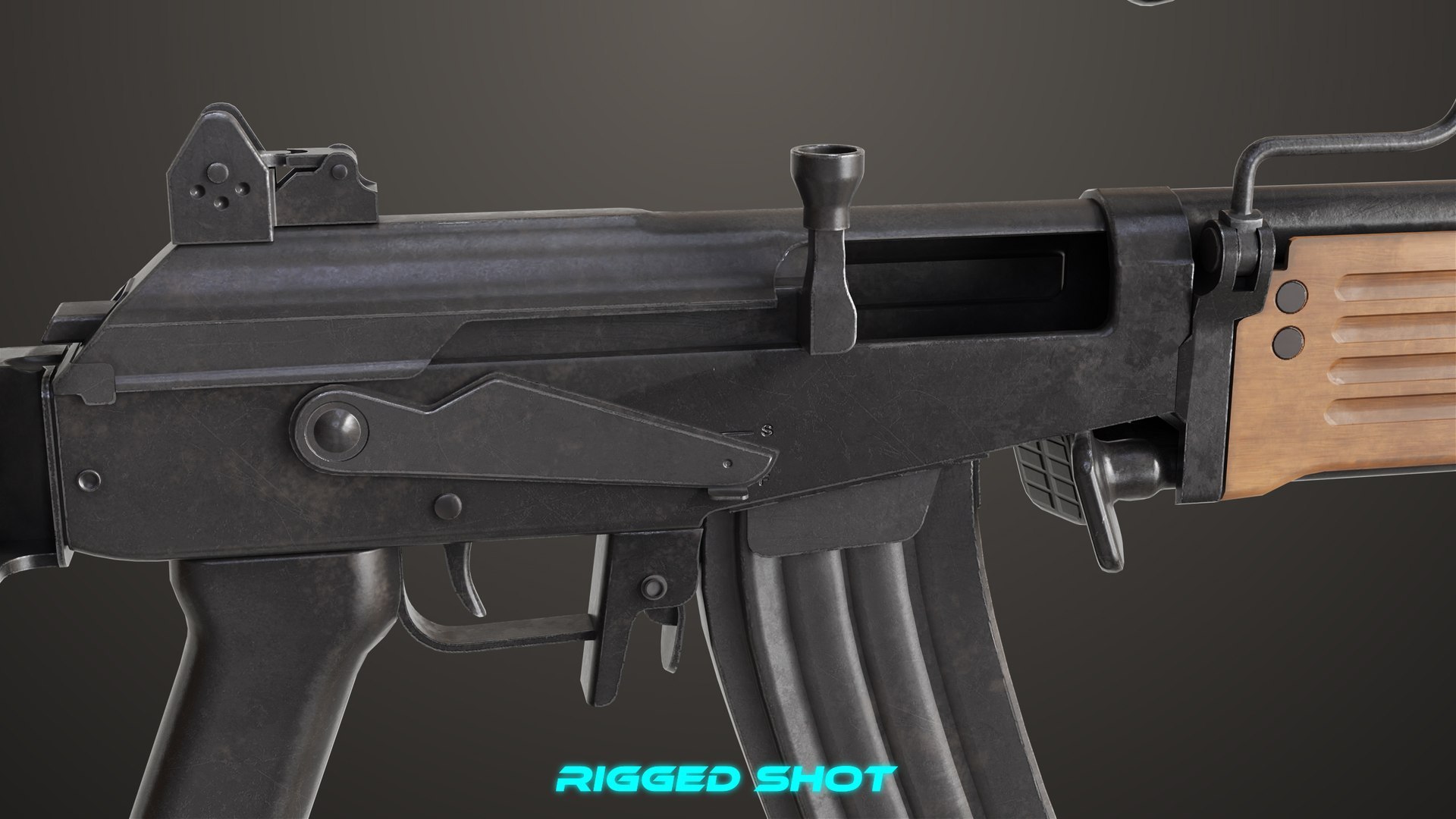 3D 4 Assault Rifle All PBR Unity UE Textures Included Model ...