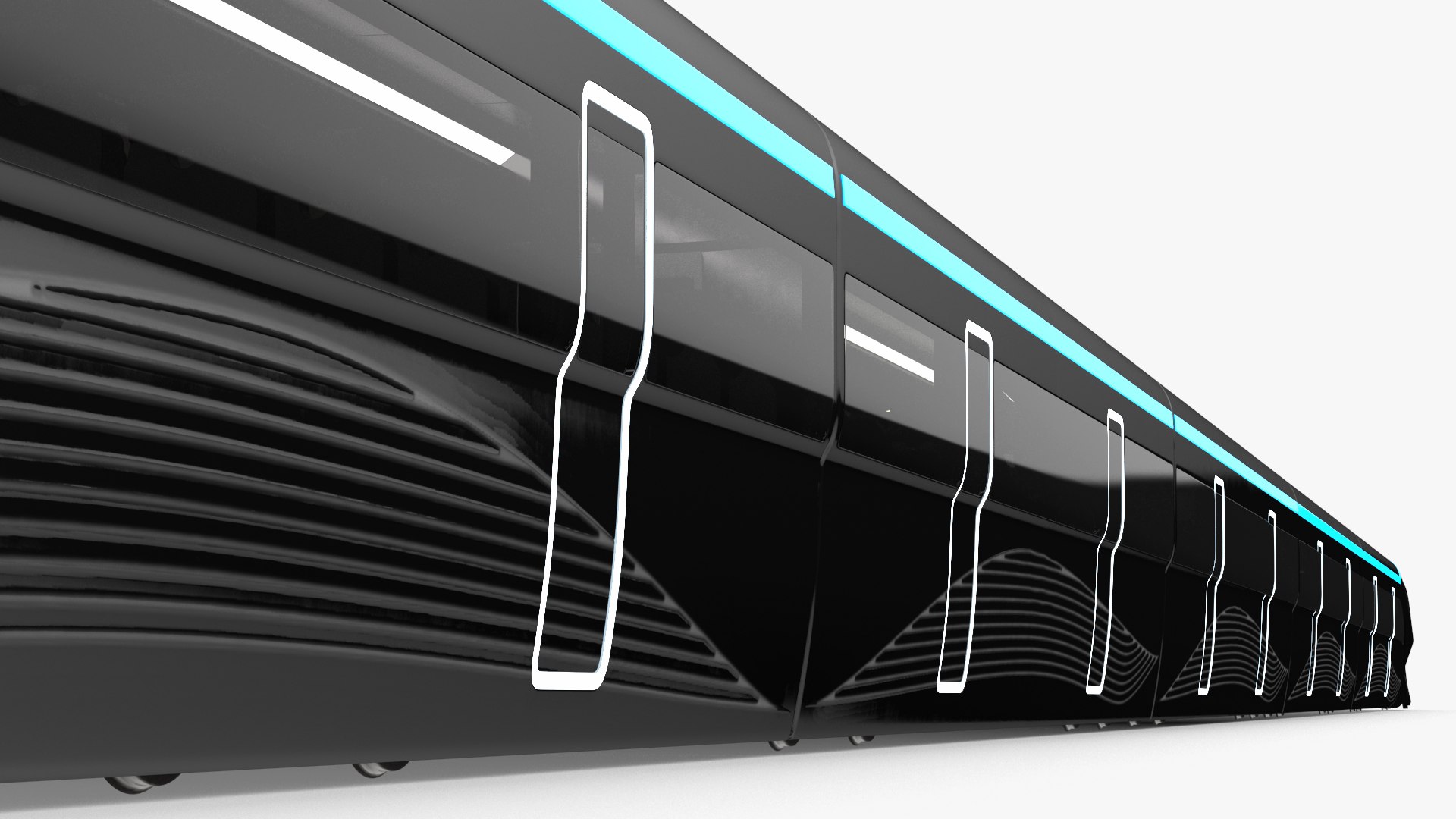 3D Futuristic Train With Cars Black - TurboSquid 2261453