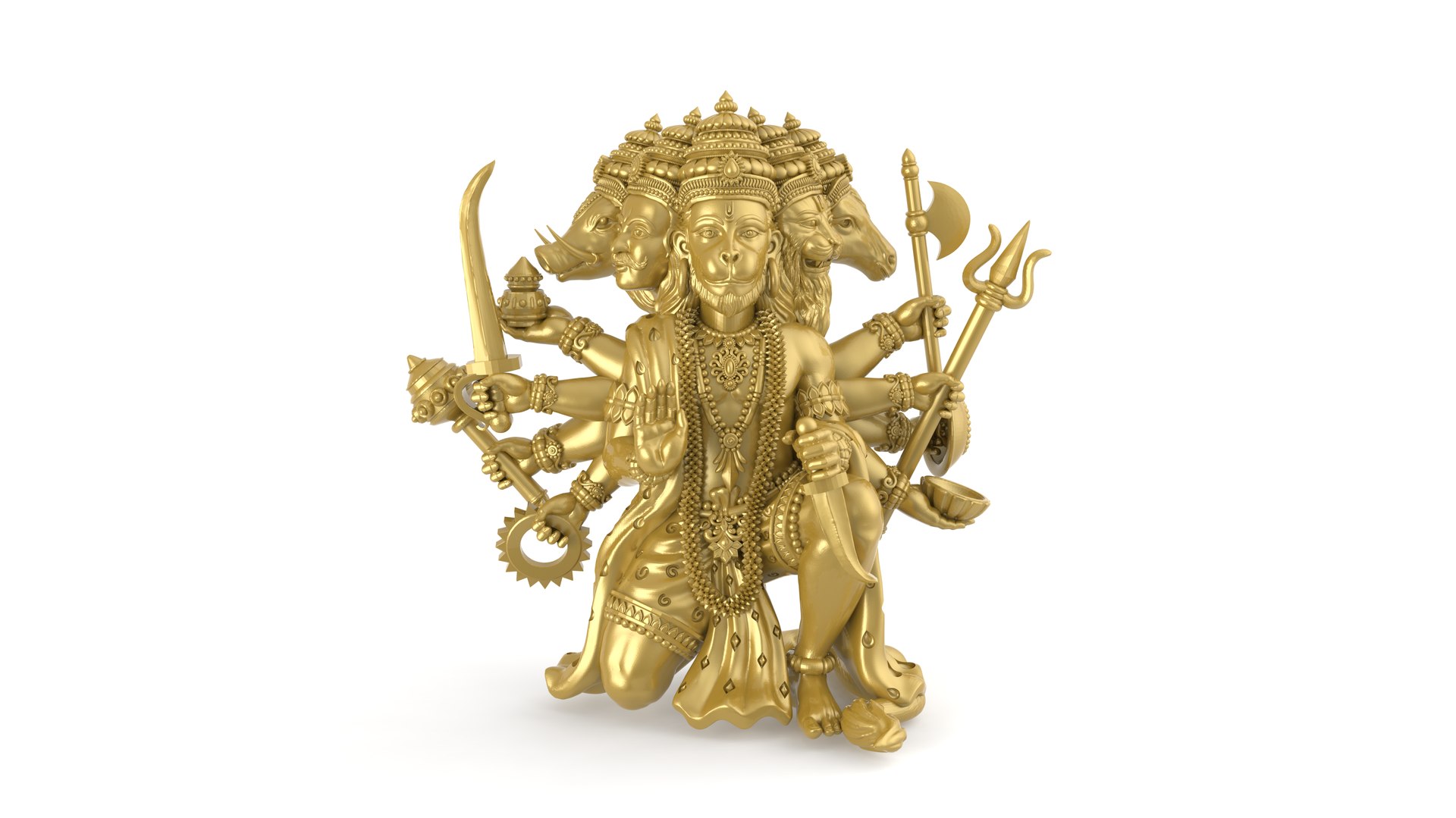 3D Panchmukhi Five Face Hanuman 3D File - TurboSquid 2066890