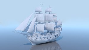 3D galeon ship