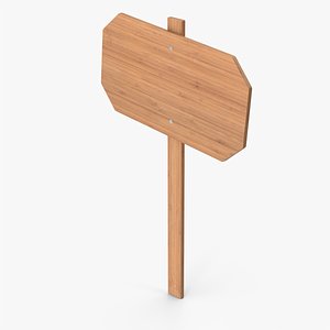 Wooden Signboard 3D model