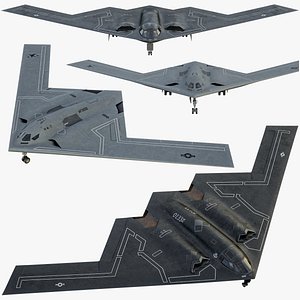 Rigged Northrop Grumman B-21 Raider And B-2 Spirit Stealth Bombers PBR Collection 3D model