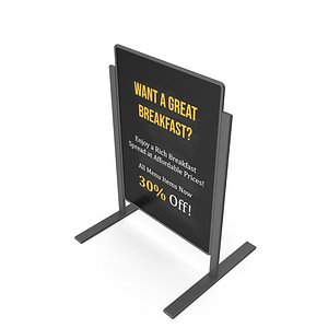 3D model Double-Sided Metal Sign for Restaurant Menus Ground Mounted