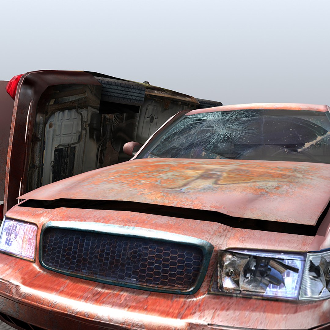 3d Model Derelict Car Wrecks