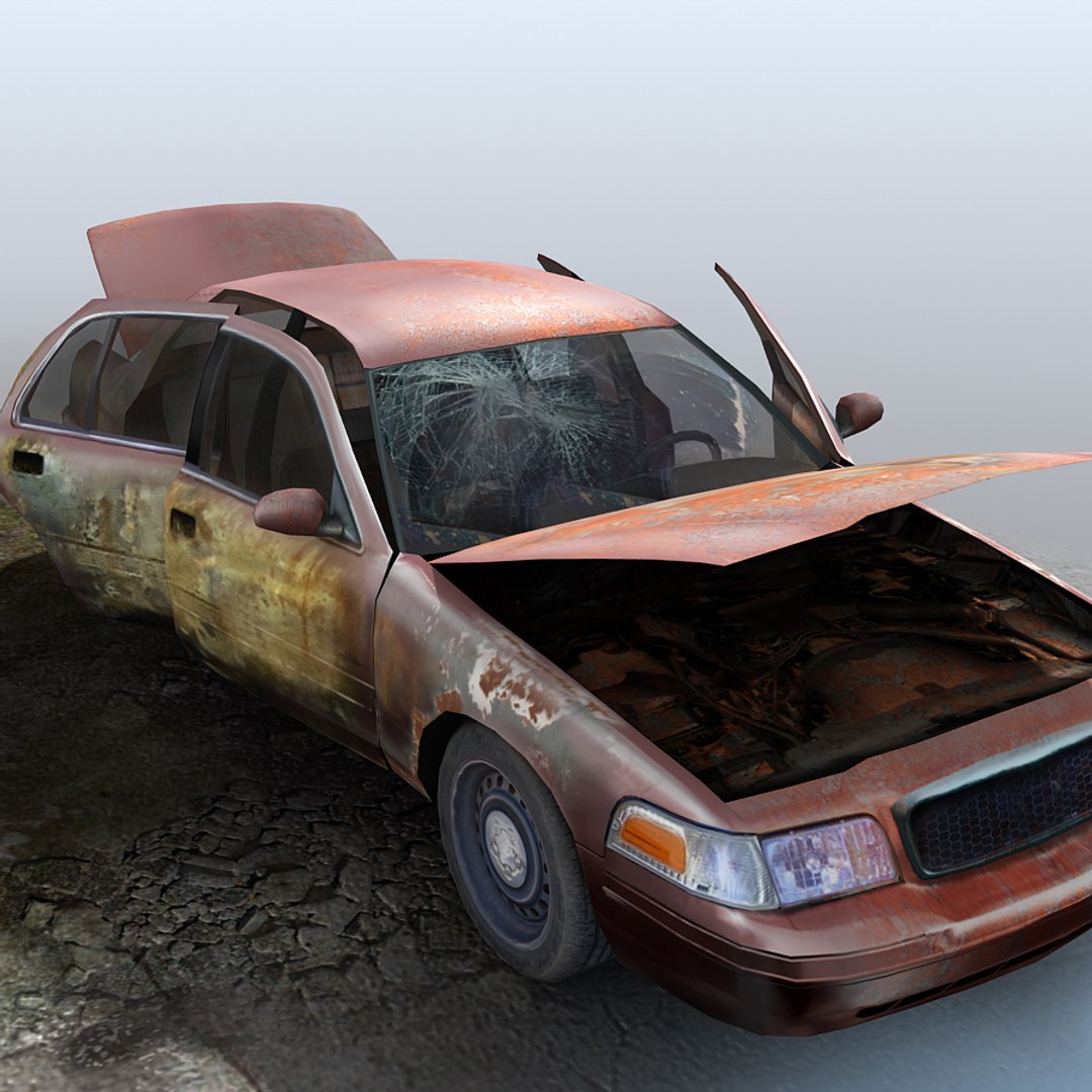 3d Model Derelict Car Wrecks