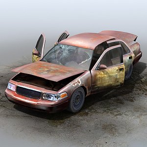 3d model derelict car wrecks