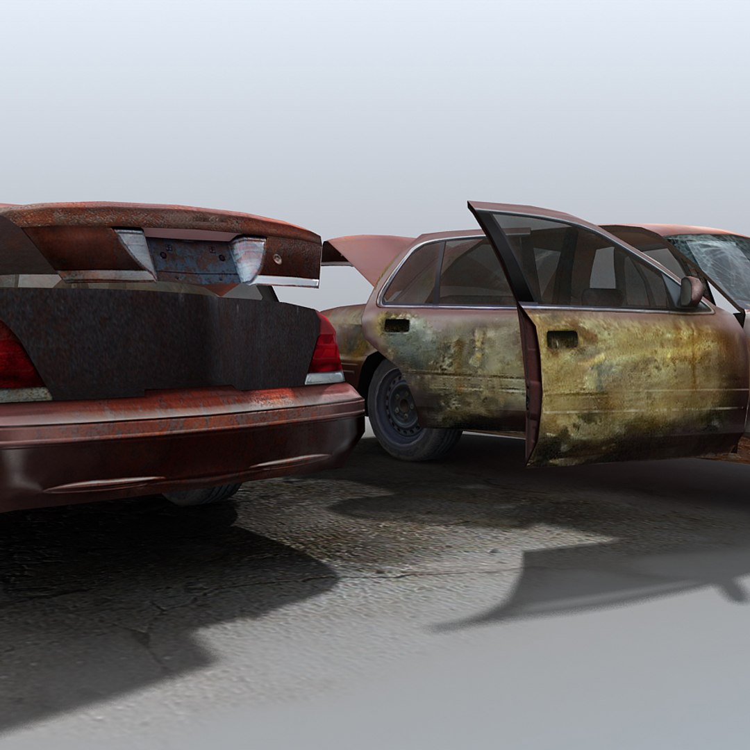 3d Model Derelict Car Wrecks