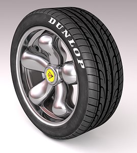 3d model car tire tyre rim