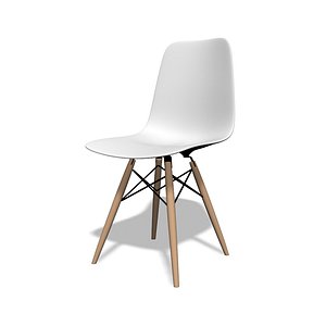 Eames DSW White Plastic Chair 3D model