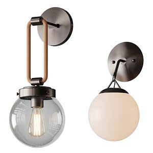 3D Hooked Globe And Coastal Cottage Rope Globe Sconce