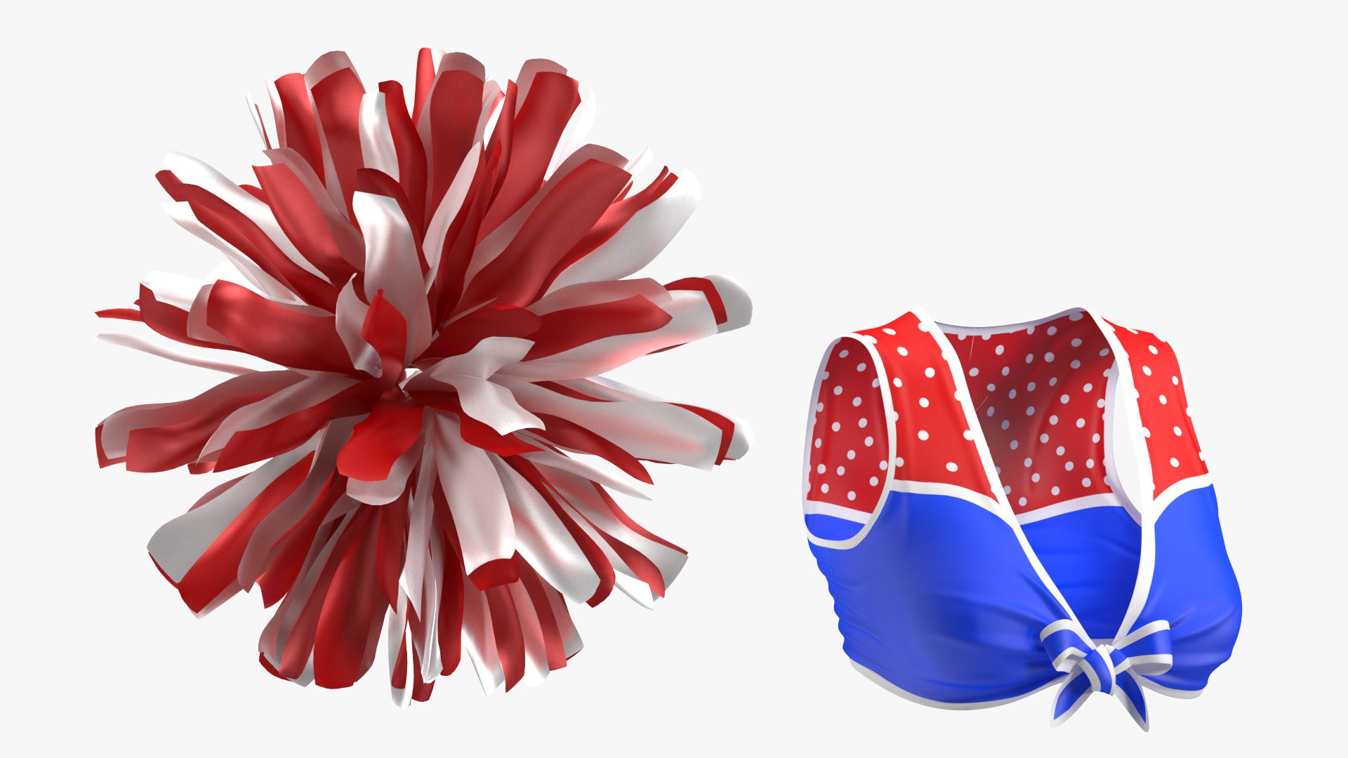 Costume Gallery  Red, White & Blue Pom Poms Separates Costume