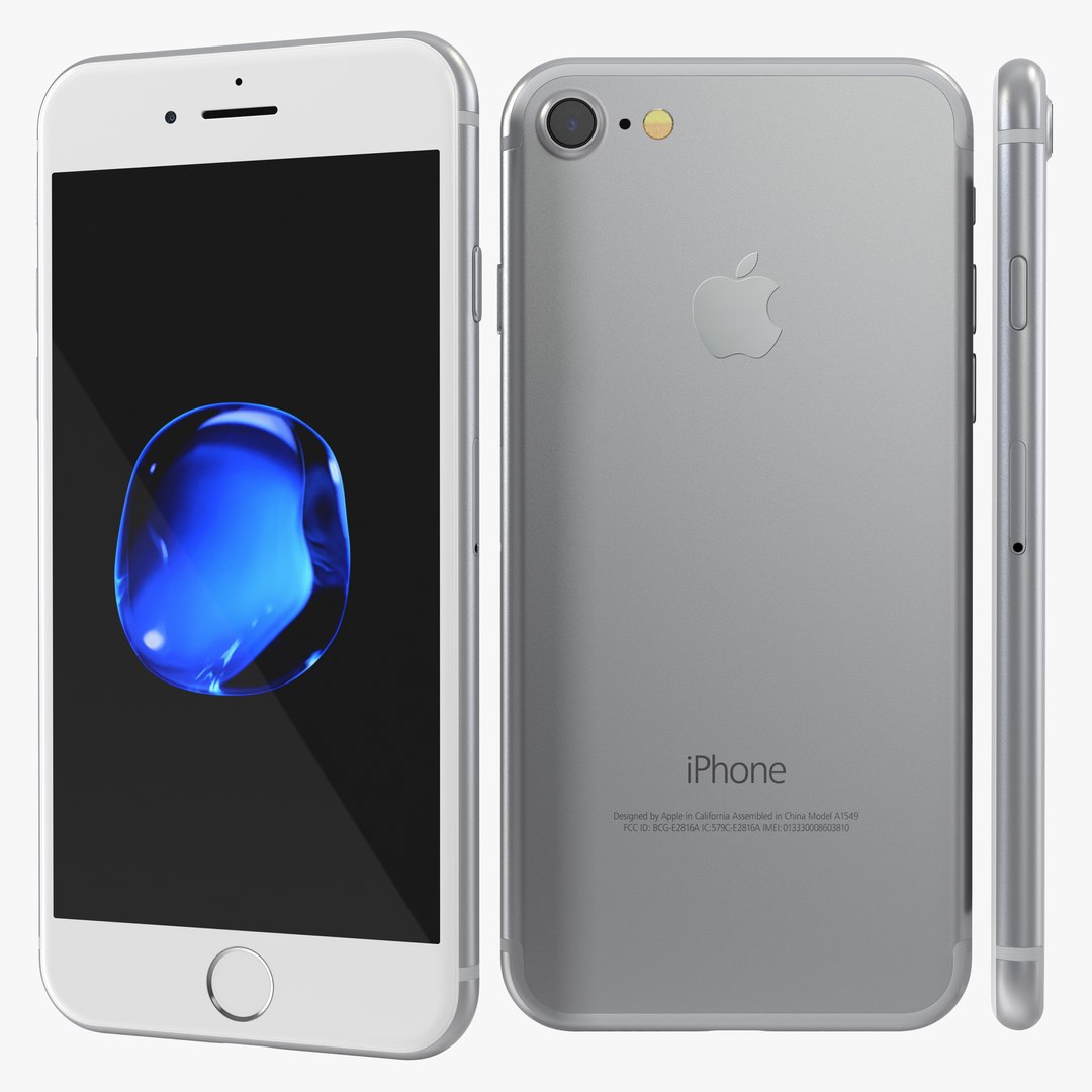 IPhone 7 Silver 3D Model 3D model preview