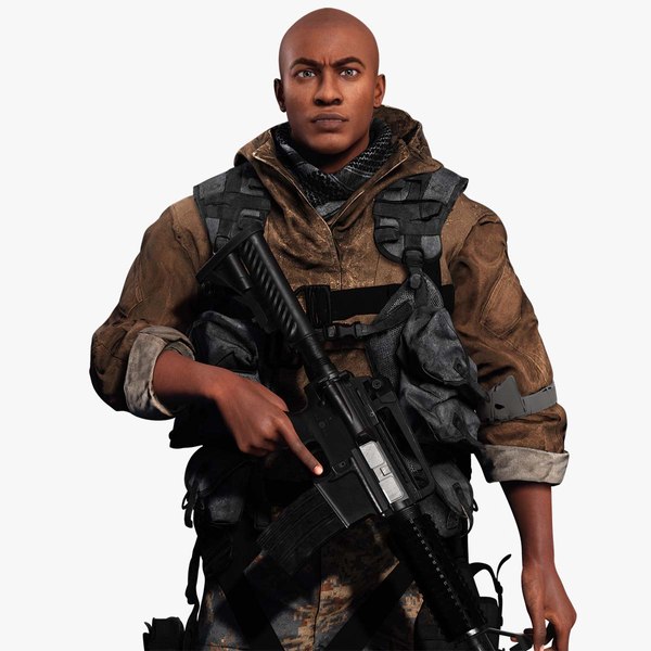 Marcus Realistic Military Operative 3D Character Low-poly 3D model