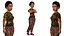 漫画 3D リグ アフリカ かわいい アフロ ヘア ガール キャラクター 3D モデル