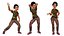 漫画 3D リグ アフリカ かわいい アフロ ヘア ガール キャラクター 3D モデル