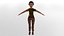 漫画 3D リグ アフリカ かわいい アフロ ヘア ガール キャラクター 3D モデル