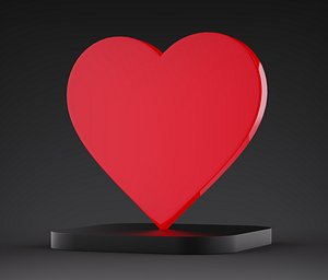3D Heart button model