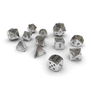 Polyhedral Dice Set - Metallic