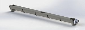 3D model Diameter 277  length 12672 mm Utype Screw Conveyor