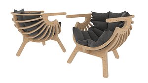 Parametric chair on three legs model