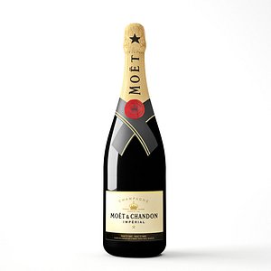 ArtStation - Champagne Moet And Chandon Imperial Brut Champagne Bottle  Low-poly 3D model