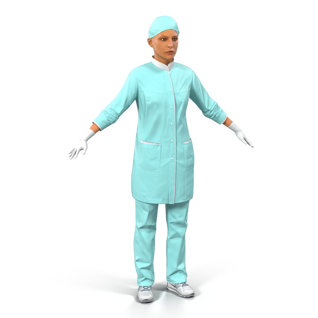 Female Surgeon Mediterranean 2 3D Model 3D model preview