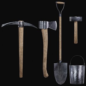 3D Set of 5 Mining Tools