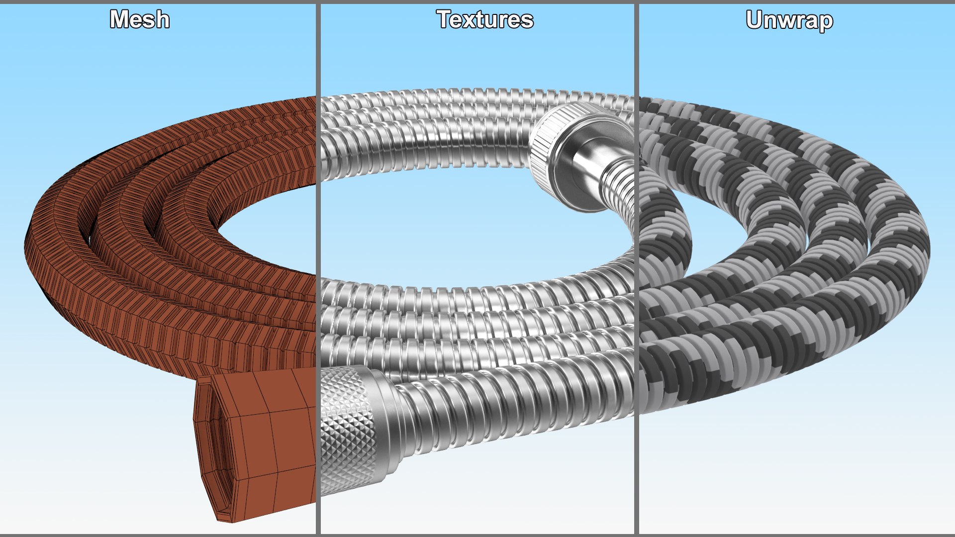 Shower Hose Chrome 3D model - TurboSquid 2040791