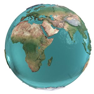 Earth Water 3D Globe No Cloud model