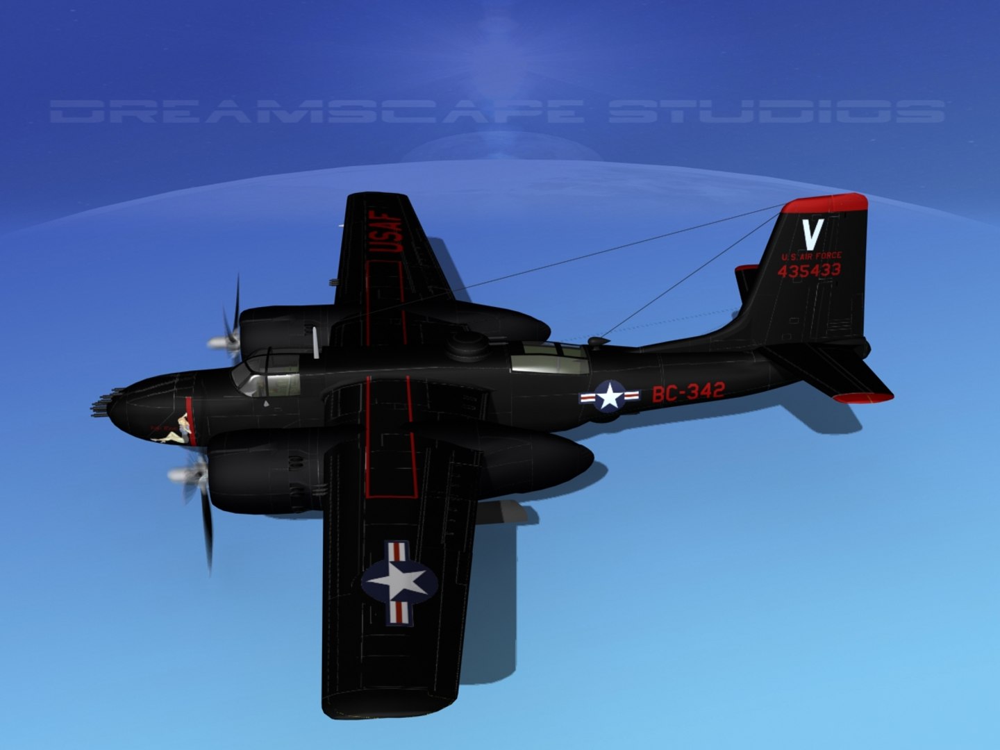 Douglas B-26b B-26 Bomber 3d Model