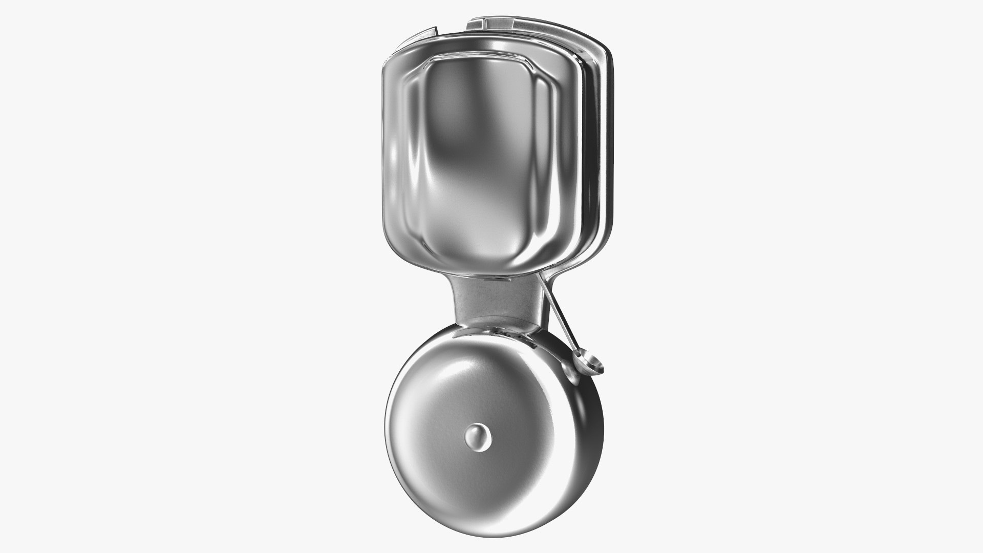 Wall Mounted Chrome Striker Bell 3D model preview