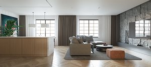 3D Model of Modern Apartment Interior Design