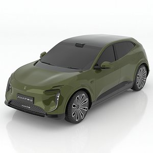 3D Hybrid Crossover Avatr 07 EV Pale Green color 3D Model model