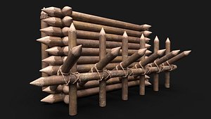 3D Barricade Medieval M1 model
