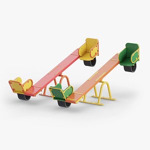 Playground Seesaw 01 Red and Orange