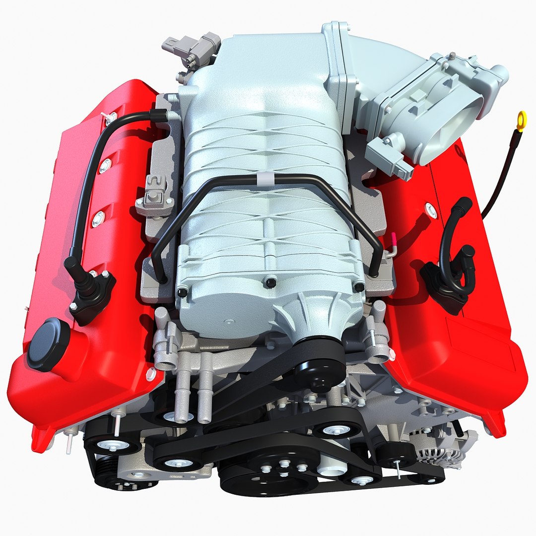 3d model v8 engine