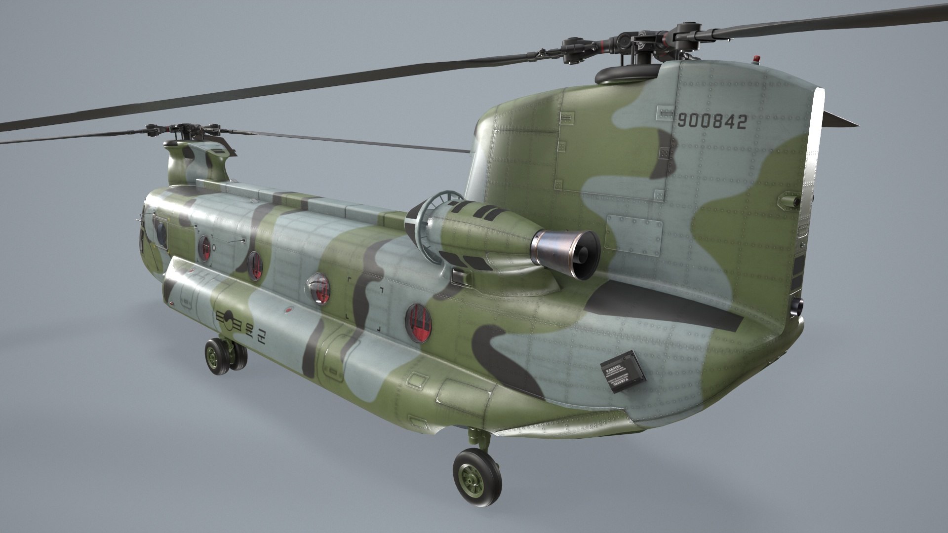 CH-47 Chinook Korean Army Basic Animation 3D model - TurboSquid 2169362