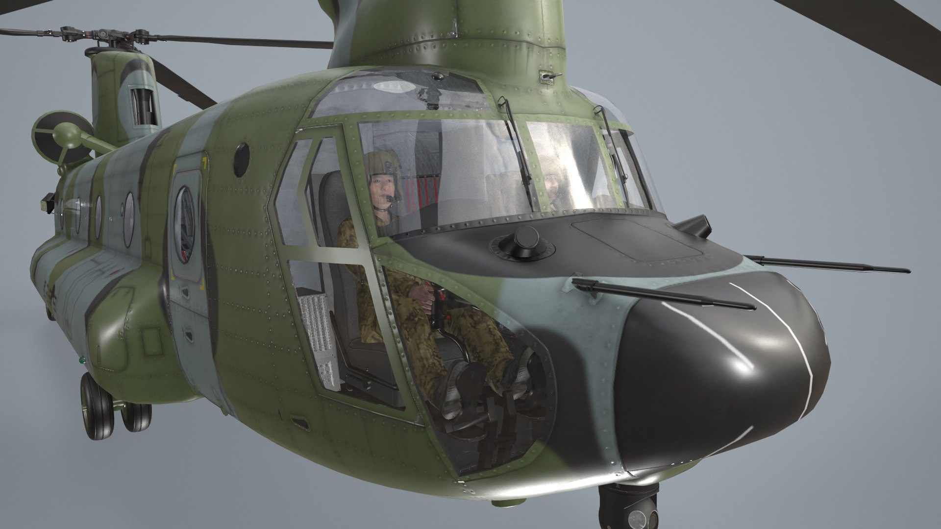 CH-47 Chinook Korean Army Basic Animation 3D model - TurboSquid 2169362