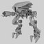 alien fighter robot rigged 3d model