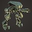 alien fighter robot rigged 3d model