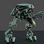 alien fighter robot rigged 3d model