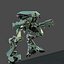alien fighter robot rigged 3d model
