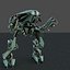 alien fighter robot rigged 3d model