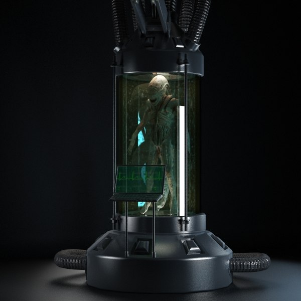 cryogenics chamber sci fi 3d model