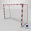 Handball Goal Post with Net Red White